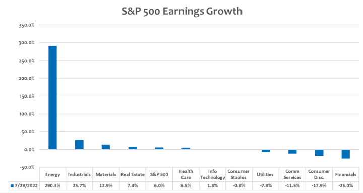 Graf 1 - Nárast ziskovosti spoločností v druhom kvartáli v jednotlivých sektoroch indexu S&P 500